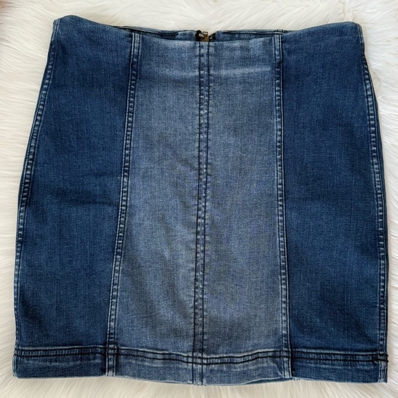 Free People Dresses & Skirts - Free People Denim Panel Jean Skirt Size 12